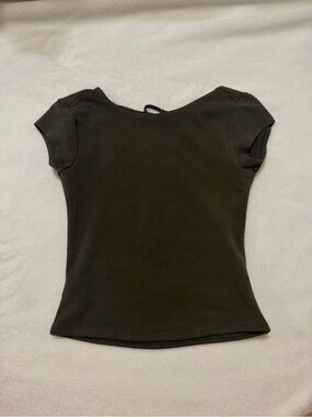 Garage Olive Green Cap Sleeve Tee